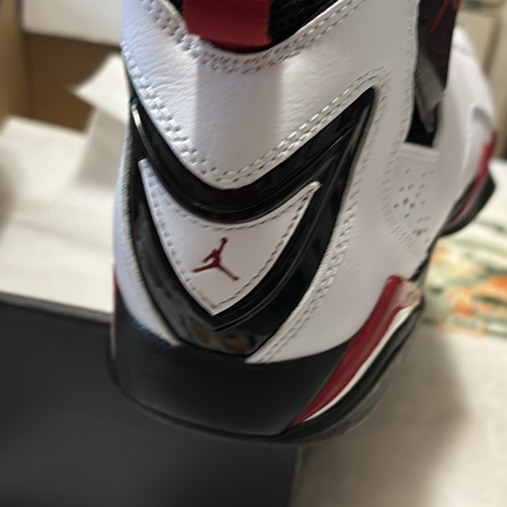 Jordan true flight White and Red High-Top Sneakers - Picture 4 of 8